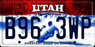 UT license plate B963WP