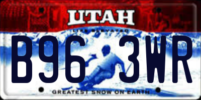 UT license plate B963WR