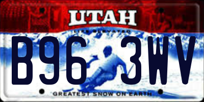 UT license plate B963WV