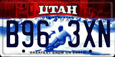UT license plate B963XN