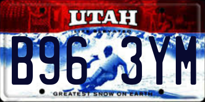UT license plate B963YM