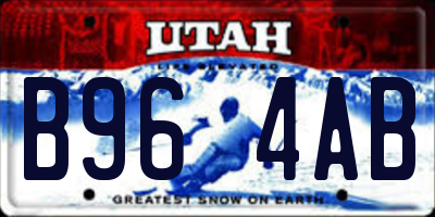 UT license plate B964AB