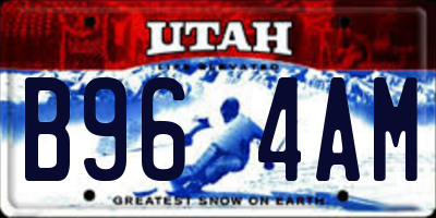 UT license plate B964AM