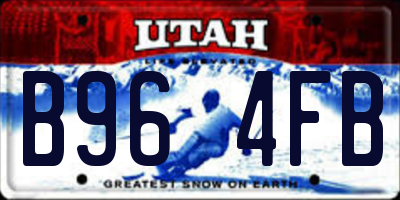 UT license plate B964FB