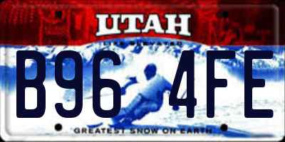 UT license plate B964FE
