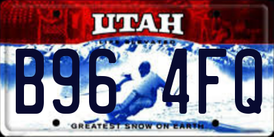 UT license plate B964FQ