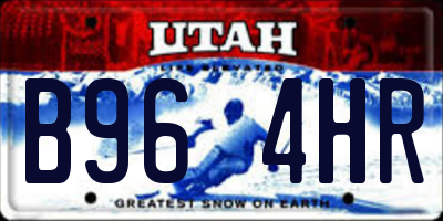 UT license plate B964HR