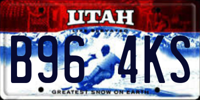 UT license plate B964KS