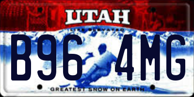 UT license plate B964MG