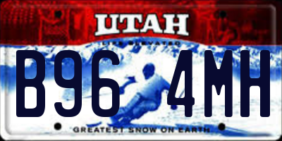 UT license plate B964MH