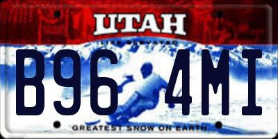 UT license plate B964MI