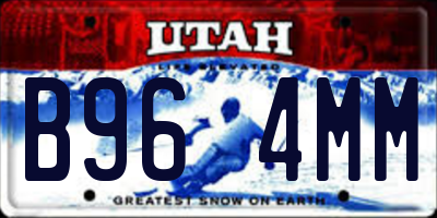 UT license plate B964MM