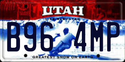 UT license plate B964MP