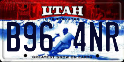 UT license plate B964NR