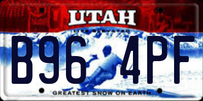 UT license plate B964PF