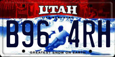 UT license plate B964RH