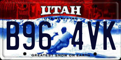 UT license plate B964VK