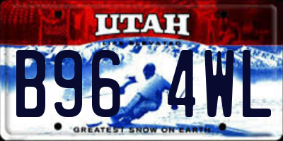 UT license plate B964WL