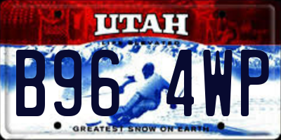 UT license plate B964WP