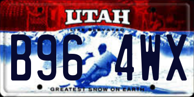 UT license plate B964WX