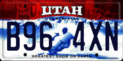 UT license plate B964XN
