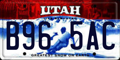 UT license plate B965AC