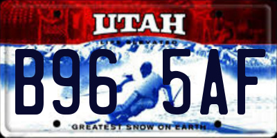 UT license plate B965AF
