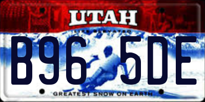 UT license plate B965DE