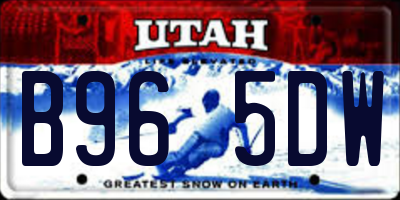 UT license plate B965DW