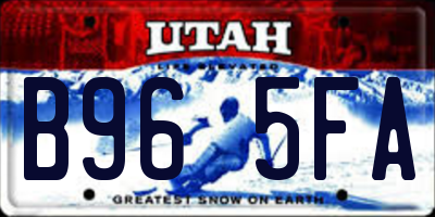 UT license plate B965FA