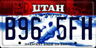 UT license plate B965FH