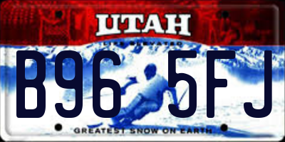 UT license plate B965FJ