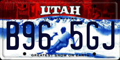 UT license plate B965GJ