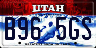 UT license plate B965GS