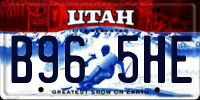 UT license plate B965HE