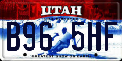 UT license plate B965HF