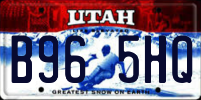 UT license plate B965HQ