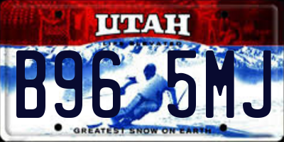 UT license plate B965MJ