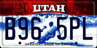 UT license plate B965PL