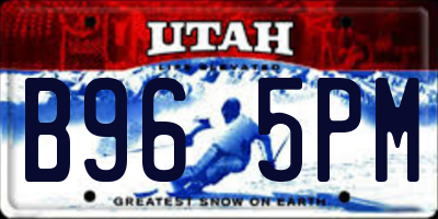 UT license plate B965PM
