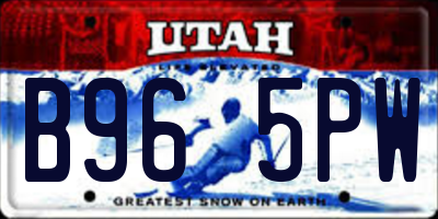 UT license plate B965PW
