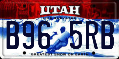 UT license plate B965RB