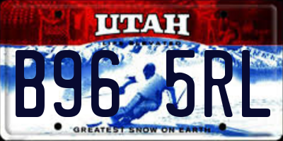 UT license plate B965RL