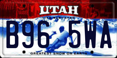 UT license plate B965WA