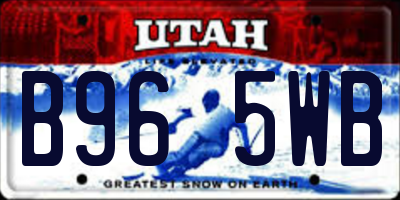 UT license plate B965WB