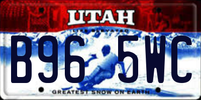 UT license plate B965WC