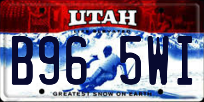 UT license plate B965WI