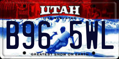 UT license plate B965WL