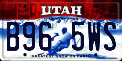 UT license plate B965WS