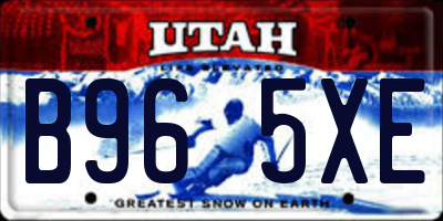 UT license plate B965XE